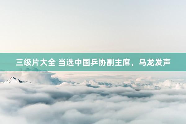三级片大全 当选中国乒协副主席，马龙发声
